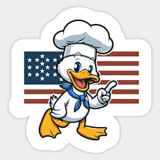 A Whimsical Tribute to American Culture in Cartoon Style T-Shirt Sticker